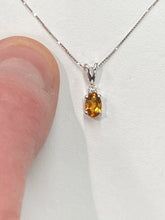 Load image into Gallery viewer, Citrine And Diamond White Gold Pendant