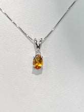 Load image into Gallery viewer, Citrine And Diamond White Gold Pendant