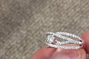Diamond Ring 14 K White Gold 0.55 Carats