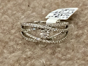 Diamond Ring 14 K White Gold 0.55 Carats