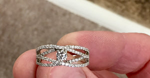 Diamond Ring 14 K White Gold 0.55 Carats