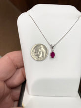 Load image into Gallery viewer, Ruby And Diamond White Gold Pendant And Chain