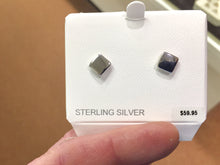 Load image into Gallery viewer, Silver Square Stud Earrings