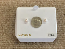 Load image into Gallery viewer, Cultured Pearl Gold Earring 5.25 Millimeters