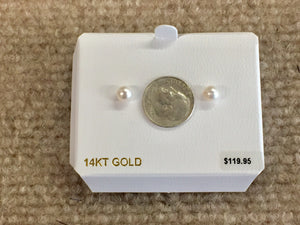 Cultured Pearl Gold Earring 5.25 Millimeters