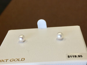 Cultured Pearl Gold Earring 5.25 Millimeters