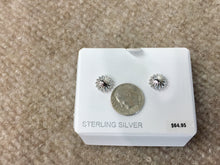 Load image into Gallery viewer, Silver Scallop Button Earrings