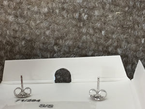 Silver Scallop Button Earrings