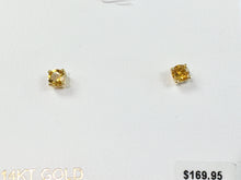 Load image into Gallery viewer, Citrine 14 K Yellow Gold Earrings 0 .46 Carat Weight
