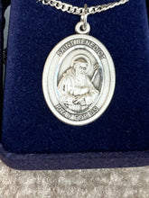 Load image into Gallery viewer, Saint Benedict Silver Medal With Silver 24 Inch Chain Religious