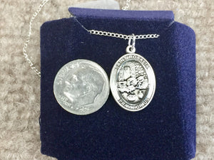 Saint Rosalia Silver Pendant And Chain Religioius