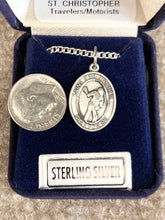 Load image into Gallery viewer, Saint Christopher Silver Lacrosse Pendant And Chain