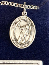 Load image into Gallery viewer, Saint Christopher Silver Lacrosse Pendant And Chain