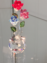 Load image into Gallery viewer, Triple Roses Crystal Figurine