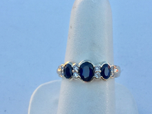 Load image into Gallery viewer, Sapphire And Diamond 14 K Yellow Gold Ring