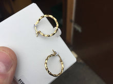 Load image into Gallery viewer, 14 K Yellow Gold Twist Hoop Earrings