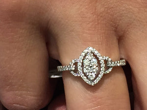 Marquise Shaped Diamond White Gold Ring