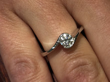 Load image into Gallery viewer, 14 K White Gold Diamond Engagement Ring Bezel Set