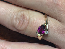 Load image into Gallery viewer, Rhodolite Garnet And Diamond 14 K Yellow Gold Ring
