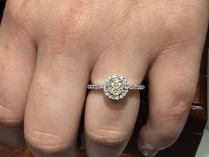 Natural Yellow Diamond White Gold Ring