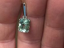 Load image into Gallery viewer, Cushion Cut Lab Created Green Amethyst Silver &amp; 18 K Gold Dangle Earrings