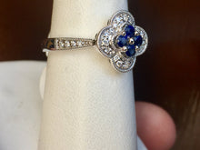 Load image into Gallery viewer, Sapphire And Diamond 10 K White Gold Ring