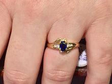Load image into Gallery viewer, Sapphire And Diamond 14 K Yellow Gold Ring