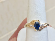 Load image into Gallery viewer, Sapphire And Diamond 14 K Yellow Gold Ring