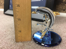 Load image into Gallery viewer, Dolphin With Baby Glass Swarovski Crystal Eyes And 22 K Gold Accents