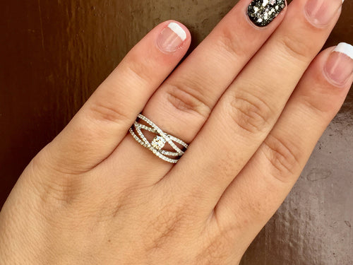 Diamond Ring 14 K White Gold 0.55 Carats