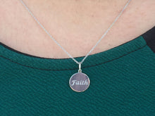 Cargar imagen en el visor de la galería, Sterling Silver And 14 K Gold Faith Charm With Cross Silver Chain Religious