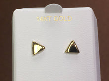 Load image into Gallery viewer, 14 K Yellow Gold Triangle Stud Earrings