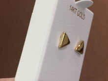Load image into Gallery viewer, 14 K Yellow Gold Triangle Stud Earrings