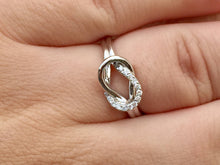Load image into Gallery viewer, 14 K White Gold Diamond Love Knot Ring