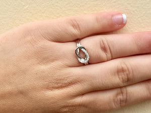 14 K White Gold Diamond Love Knot Ring