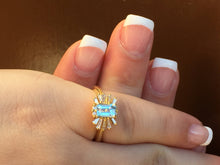 Charger l'image dans la galerie, Topaz And Diamond 14 K Gold Cocktail Ring Baguette Diamonds