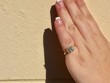 Charger l'image dans la galerie, Topaz And Diamond 14 K Gold Cocktail Ring Baguette Diamonds