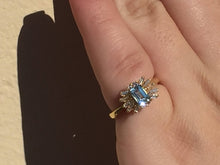 Charger l'image dans la galerie, Topaz And Diamond 14 K Gold Cocktail Ring Baguette Diamonds