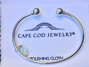 Cape Cod Sterling Silver 7 Inch Cuff Bracelet With Polishing Cloth