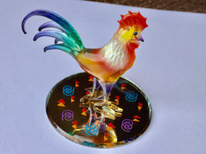 Rooster Glass Figurine