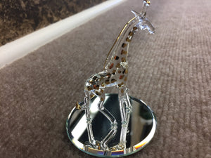 Giraffe Glass Figurine With 22 K Gold Accents