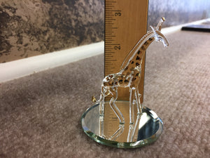 Giraffe Glass Figurine With 22 K Gold Accents