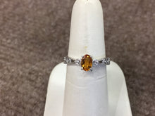 Load image into Gallery viewer, Citrine &amp; Diamond 14 K White Gold Ring