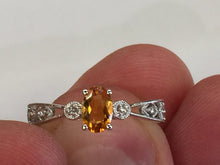 Load image into Gallery viewer, Citrine &amp; Diamond 14 K White Gold Ring