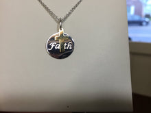 Cargar imagen en el visor de la galería, Sterling Silver And 14 K Gold Faith Charm With Cross Silver Chain Religious