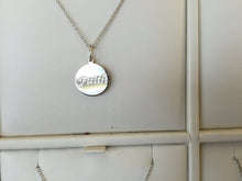 Cargar imagen en el visor de la galería, Sterling Silver And 14 K Gold Faith Charm With Cross Silver Chain Religious