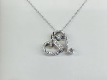 Load image into Gallery viewer, 14 K White Gold Shimmer Diamond Heart Pendant