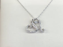 Load image into Gallery viewer, 14 K White Gold Shimmer Diamond Heart Pendant